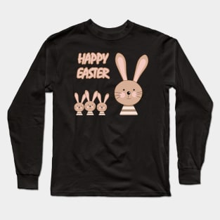 Happy Easter Bunnies Comic Long Sleeve T-Shirt